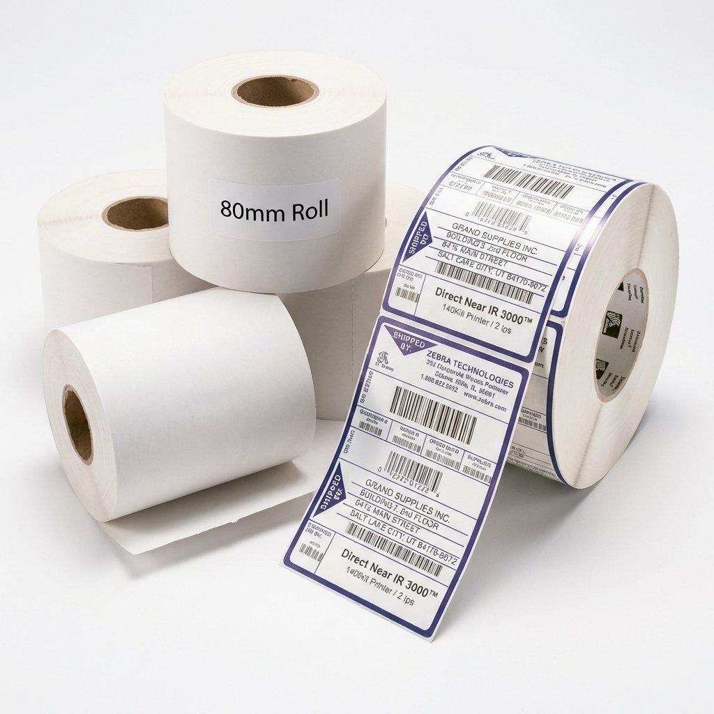 POS Accessories - 80mm Cash Rolls, Barcode Labels, Printer Ribbons, ATM Papers Dubai
